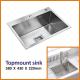Topmount Stainless Steel Kitchen Sink 16 Gauge Single Bowl 16 Gauge 58x43