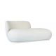 Wood Legs Three Seater Fabric Sofa Chaise Daybed White Boucle Sofa RHF