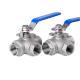 1/2-4 Three Way Stainless Steel Floating Ball Valve T Type