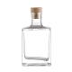 Glass Square Shape 750ml Whiskey Bottle with Decal Surface Handling