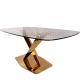 Elegant Luxury Modern Dining Tables With Glass Top Glossy Finish
