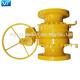 Casting Steel Trunnion Ball Valve ASME B 16.10 Worm Gear Operated