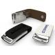 Customized metal usb with leathe cover / white leathe usb flash disk with silk logo / debossed logo printed (MY-UL10)