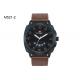 BARIHO Men's Quartz Watch Black And White Dial Leather Band Wrist Watch M521
