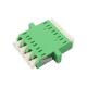 Quad LC Adapter Green LC To LC Coupler Single Mode / Multimode
