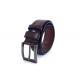 100% Pure Leather Men's Dress Belts Embossed Arch Pattern With Prong Buckle