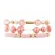 Bohemia Multi Stack Pink Color Beaded Elastic Bracelet For Summer Fashion