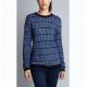 WOMEN'S 37% VISCOSE/ 33%NYLON/ 25%LAMBSWOOL/ 5%CASHMERE FLOATING JACQUARD KNITTED SWEATER