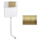 Bathroom Gold Color Smart Toilet with Upper Cistern and Customizable Colored Water Tank