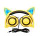 high quality and cheap price Noise cancelling headphone Cool colorful led wired cat ear headphones