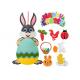 28pcs Detachable Accessories Felt Rabbit Kit Cartoon Sticker Game Set