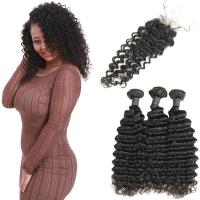 4 Piece Double Weft Virgin Bazilian Hair Extensions 3 Bundles CE Certification