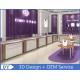 Rose Gold Stainless Steel Showroom Display Cases / Jewellery Display Cabinets
