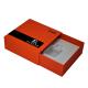 Orange Sliding Gift Packing Boxes With Custom Plastic Tray Insert
