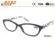 Unisex  fashionable plastic reading glasses ,Paper Transfer Patterns on temples