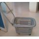 Grey Flip Handles Grocery Basket With Wheels / Stores Small Shopping Trolleys On Wheels