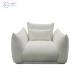Manufacture Durable White Berber Fleece Fabric Soft Arm Chairs Living Room Modern Single Sofa Luxury