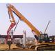 Coastal Excavator Pile Driving Boom 7.5 Tons 400RPM For CAT Kobelco Hitachi