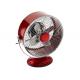 Red 9 Inch Portable Vintage Electric Fan / Two Speed Air Circulator Retro Table Fan