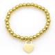 New design  Vogue 18K Rose Gold Plated Jewelry Stainless Steel Heart Charm Seed Bead Bracelet