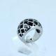 FAshion 316L Stainless Steel Flower Ring With Black  Enamel LRX090