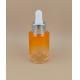 Clear Gradual Change Orange Smooth Round Glass Dropper Bottle K-GBL30 Design For Lotion