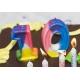 Handmade Rainbow Number 10 Birthday Candle With 100% Paraffin Material