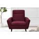 Hot sale new arrival Wholesale Living Room Chair upholstery armchair rose red linen sofa chair for cafe