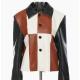 High Fashion Breathable Stitching Color Long Sleeve Button Cropped PU Baseball Leather Jackets