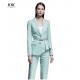 2021 Fashion Women's Slim Formal Office Skirt Suit with V-neck Collar and Full Sleeves