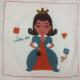 Embroidery cushion cover with lovely girl design.