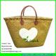 LUDA wholesale designer handbags hear shape printed seagrass tote straw bag