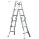 Silver Oxide Folding Aluminum Step Ladder Heavy Duty