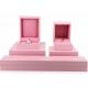 Elegant Pink Wooden Jewelry Box Ring Case Durable For Presentation Gift