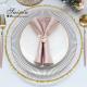 Christmas Glass Charger Plate For Wedding Events Table Decoration Gold Rim Set Of 6