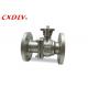 Two Pieces Stainless Steel Ball Valve Double Flange Full Bore Structure High Plateform