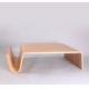 Natural Offi Scando Modern Wood Coffee Table Plywood Top Curved For Showroom
