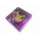 Square 4 Piece Mooncake Tin Container With 3D Emboss Peony Flower Artwork