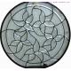 450MM Solid Round Decorative Leaded Glass Window Heat Resistance 2.54cm