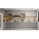 Customized Modern PVC Kitchen Cabinets L Shape Classic Grey Kitchen Cabinet