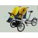 Yellow Plastic Baby Stroller Folding Bike With Twin Baby Seat