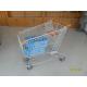 Asian Type 180L Supermaket Wire Shopping Cart Trolley With Orange Baby Seat