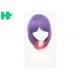 Party Purple Synthetic Cosplay Wigs With Ponytails Non Flammable