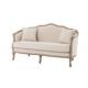 Beige French Country Style Living Room Couches , Solid Oak Wood Antique Fabric Sofa