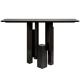 Bronze Black And Marble Console Table Stainless Steel and Walnut