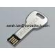 Cute Metal Key Shaped USB Flash Drives, 100% Original and New Memory Chip