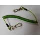 2Meter Lobster Clasp Hook Transparent Green Flexible Toll Safety Line Coiled Lanyard Rope