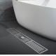 Matte Silver Stainless Steel Linear Shower Drain With Removable Pattern Grate