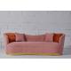 Pink Velvet Fabric Living Room Sofa With Gold Stainless Steel Base