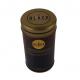 Personalized Metal Black Coffee Tin Can With Double Lid Luxury Coffee Tin Box Packaging